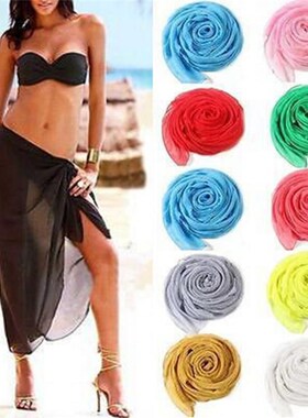 y beach cover up sarong summer bikini cover-ups wrap pareo b