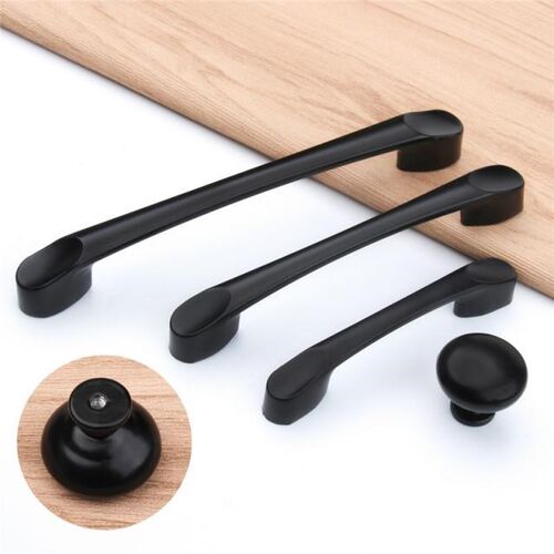 ZENHOSIT Black Zinc Alloy Modern Door Handles Kitchen Closet