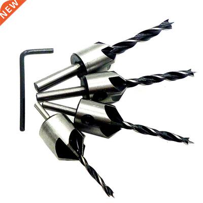 4pcs 5 Flute HSS Countersink Drill Bit Set Carpentry Tool m
