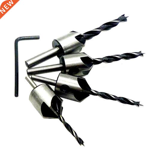4pcs 5 Flute HSS Countersink Drill Bit Set Carpentry Tool m
