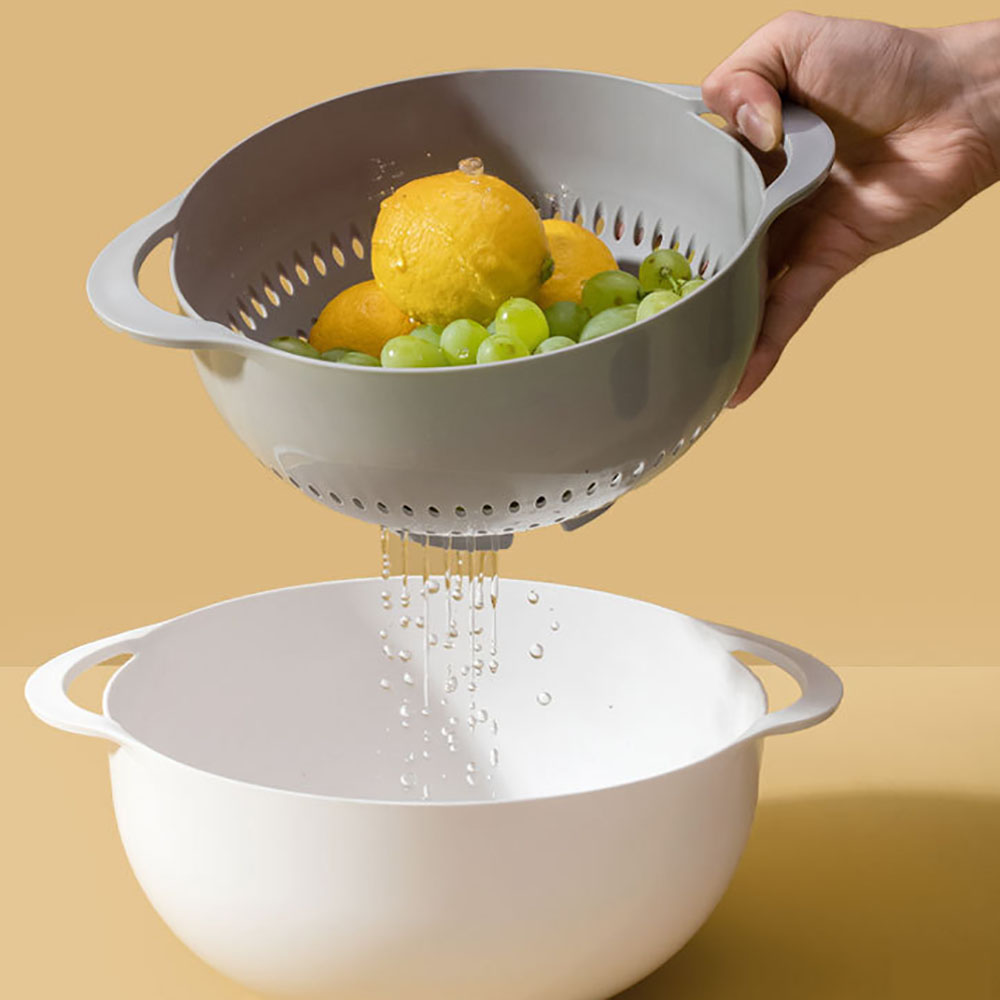 5 Pcs Round Hollow Vegetable Basket Vegetable Drain Screen S