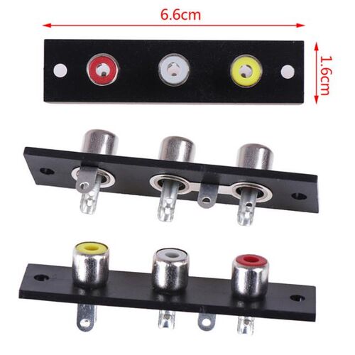 RCA Terminal Wall Panel Plate Input Phono Chassis Socket Aud