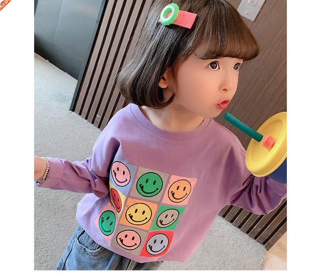 Girls pure cotton long sleeve T-shirt new baby girl top chil