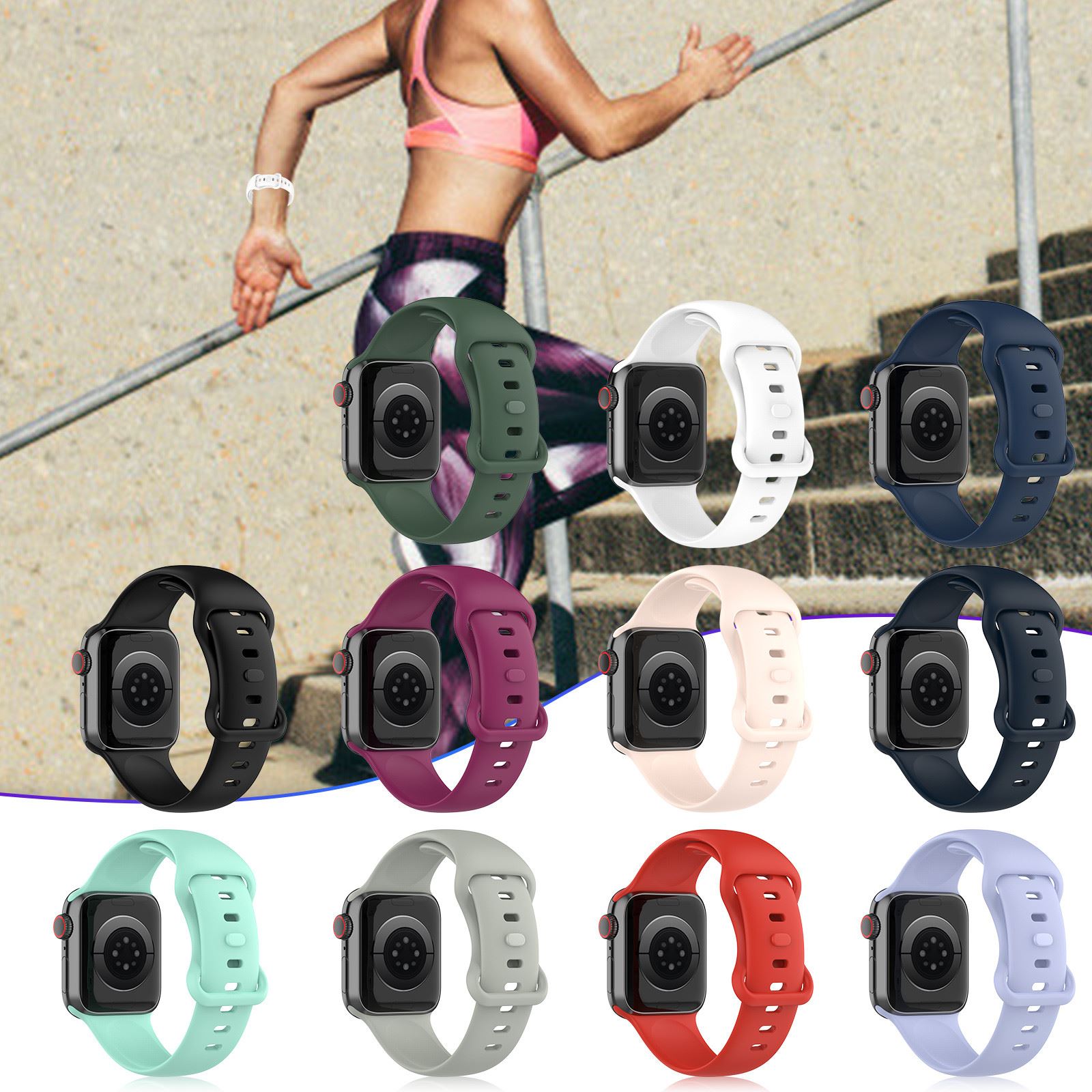 For Apple Watch7 Strap 42/44mm TPU Soft Sports Replacement A图片