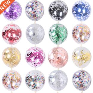 10pcs 12inch Gold Star Confetti Latex Balloons Glitter Clea