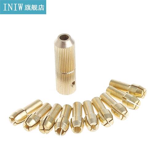 1+10Pcs 0.5-3.2mm Micro Twist Hand Drill Kit Chuck Electric