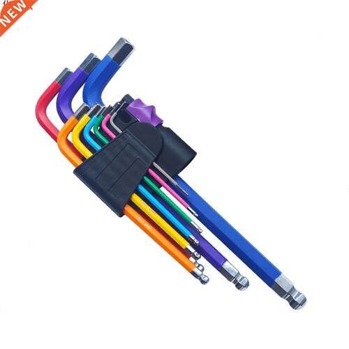 9Pcs Colorful Steel Ball End L-Wrench Set Bicycle Hex Key Se