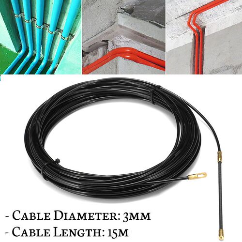 3mm Durable Black Fiberglass Electric Guide Device Cable Pus