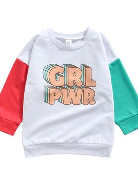 2021 1-6Y Casual Kids Baby Girls Sweatshirt GRL PWR Letter P