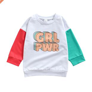 2021 1-6Y Casual Kids Baby Girls Sweatshirt GRL PWR Letter P