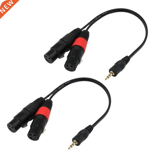 2 Pieces 3.5mm Mono Jack (PC/Laptop) to 2 XLR Female Cable S