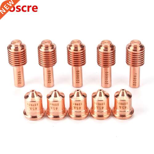 10pcs Plasma Cutter Tip Electrodes Nozzle Kit Consumable Acc