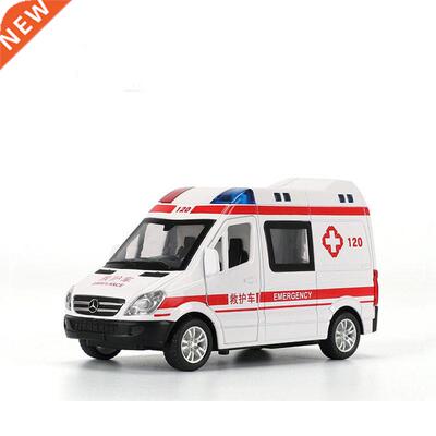 Sound Light Ambulance Police Car Model Pull Back Alloy Dieca