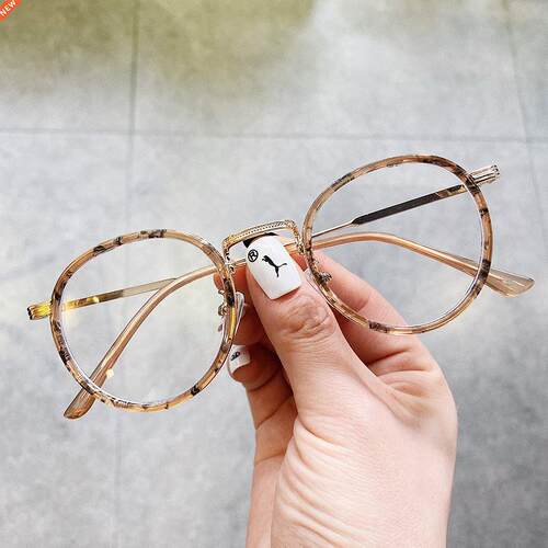 Amber Round Optical Anti Blue Light Glasses Woman Men Transp