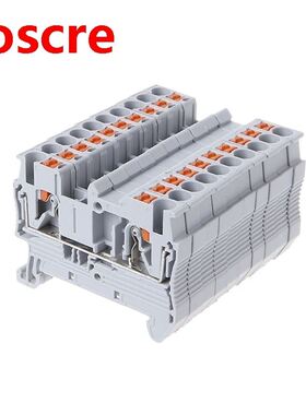 10Pcs PT 2.5 Push-In Din Rail Mounted Terminal Blocks Spring