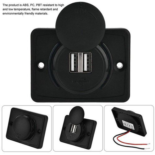 12-24V 3.1A Dual USB Port Car Charger Waterproof RVs Buses C