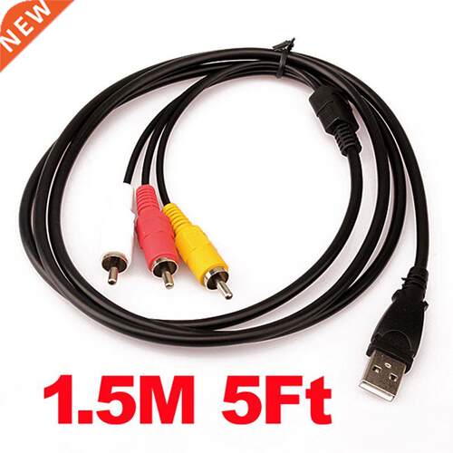 1.5M 5ft USB Male A to 3 RCA AV A/V TV Adapter Cord Cable Au