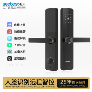 锁电子民宿大门锁 视贝T1指纹锁家用防盗门智能门锁感应刷卡密码