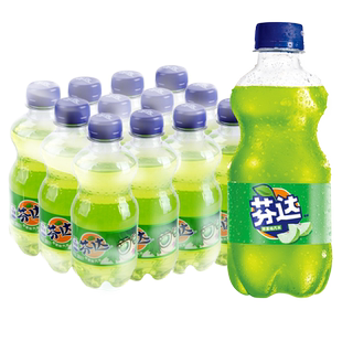 芬达苹果味含汽饮料迷你300mlx24瓶整箱可口可乐汽水碳酸饮料