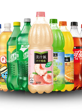 可口可乐系列2升零度可乐无糖零卡雪碧芬达美汁源果粒橙酷儿组合