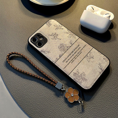 适用opporeno10pro+/7se/6pro/reno9 5/4手机壳reno15硅胶8创意个性皮纹防摔保护套女挂绳潮新款英文黑线玫瑰