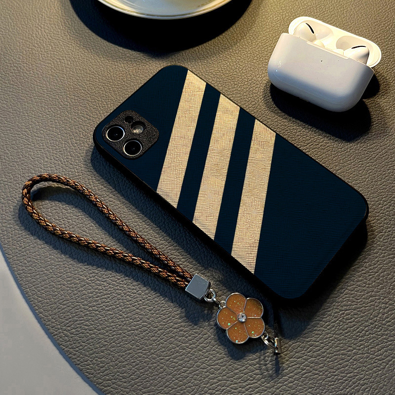 适用vivox100 x90 x80 pro/x70pro+/x60 x50手机壳x30硅胶x27创意皮纹防摔软壳保护套女挂绳新款蓝白拼接斜纹