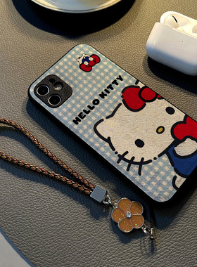 适用oppofind x8 x7 x6 x5 pro/x9/Find X8 Pro手机壳硅胶创意皮纹全包防摔保护套女挂绳新款蓝色格子猫咪