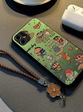 适用小米红米note13 12pro 11t/11/10手机壳硅胶创意note14 pro皮纹全包防摔软保护套女挂绳新款绿色渐变新新