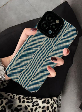 适用小米14 pro手机壳13 10 17promax 11ultra新款15 9 15创意10 pro个性保护套硅胶软壳女高级蓝色涂鸦条纹