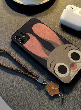 可爱呆萌兔头新款适用华为p50promate50手机壳mate40 80pro+20pro硅胶p20 60 p40皮纹全包防摔保护套少女挂绳