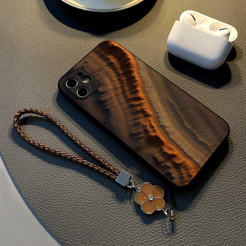 适用小米红米 K90PROMAX /k80 pro k70/k60手机壳硅胶k30创意皮纹全包防摔保护套女挂绳新款棕色荒漠沙丘