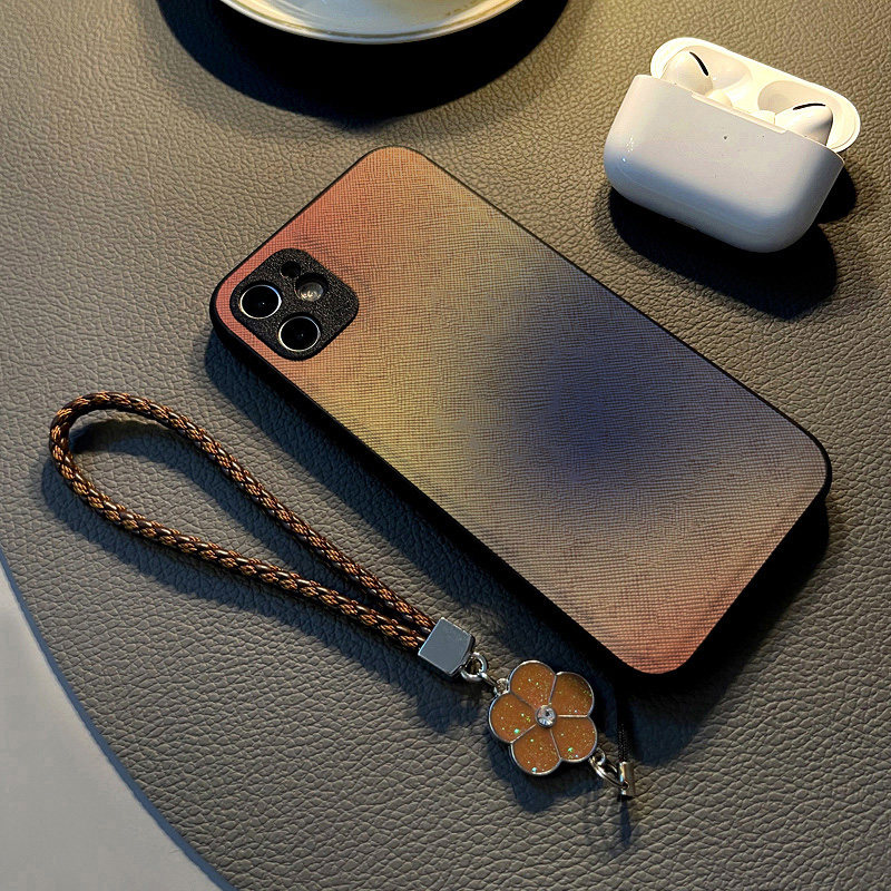 适用opporeno15 13 12 pro 10/7/6pro/9/14手机壳reno11硅胶8创意个性皮纹防摔保护套挂绳潮新款渲染粉蓝渐变