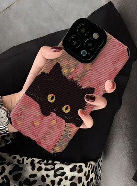适用华为nova12 11 pro手机壳9 8 7 6 pro nova 9se新款15 nova13 7se创意软保护套硅胶女高级感呆萌黑色猫咪
