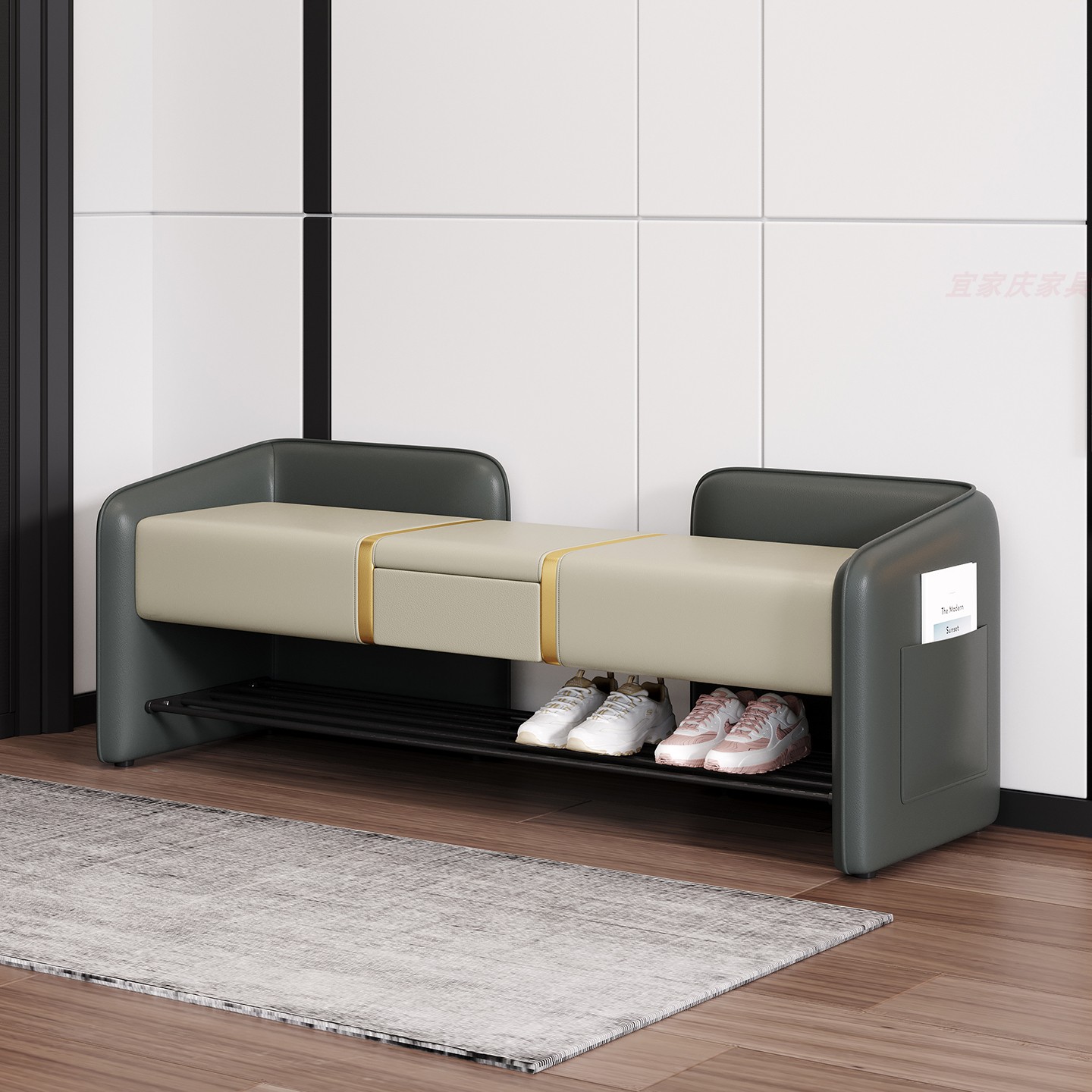 家用门口卧室玄关储物收纳换鞋凳