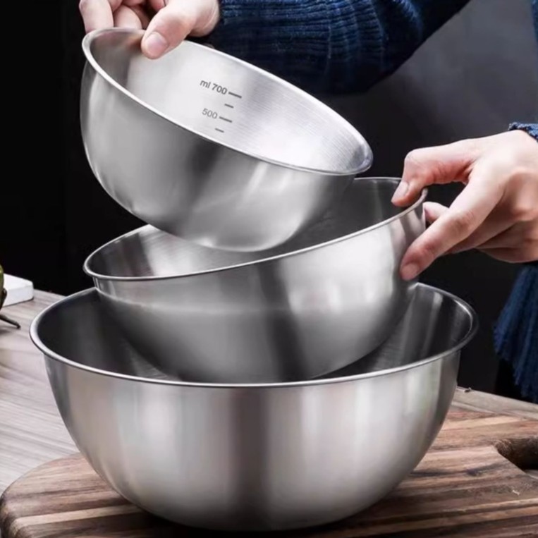 不锈钢家用加深防溅打蛋盆洗菜料理烘焙奶油和面沙拉搅拌碗实用