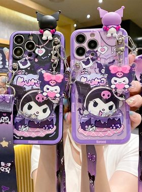 小清新手环三丽鸥吃蛋糕库洛米华为nova4手机壳新款腕带nova4e女nova3情侣nova3e背带绳nova2 2i 2plus硅胶壳