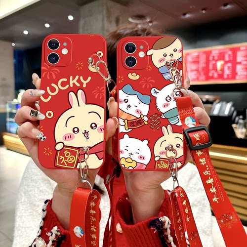 新年招福乌萨奇适用于iQOOz9 z8 z7超好看手机壳新款iqooneo10 neo9 neo8斜挎u8x u7x u6x防摔iqoo13 12 11套