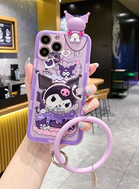 夏天ins手环吃蛋糕库洛米适用vivox50手机壳新款背带x50pro女x50pro+腕带式x30硅胶x30pro全包x27防摔x21软壳