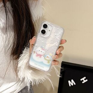 创意雪白流沙适用iqooz9 z8 z7手机壳z6 z5 z3卡通neo10 9 8小清新neo7 6 5雪人iqoo13 12 11高级感软保护套
