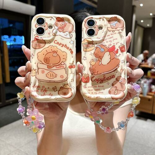 适用于oppok15pro手机壳女新款k13超火卡皮巴拉k12x k11x k10x全包式k9 k9x k7手链k5 k3 k1潮r17 r15 r11套