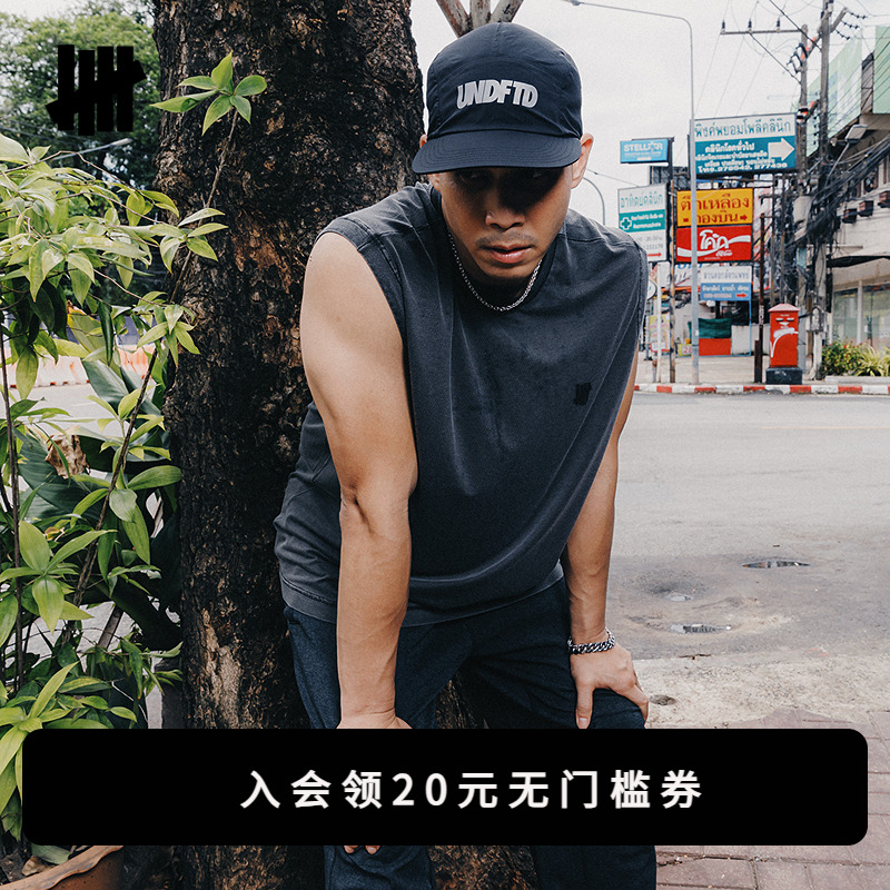 UNDEFEATEDSPORT五条杠官方夏季新品运动宽松版水洗无袖背心