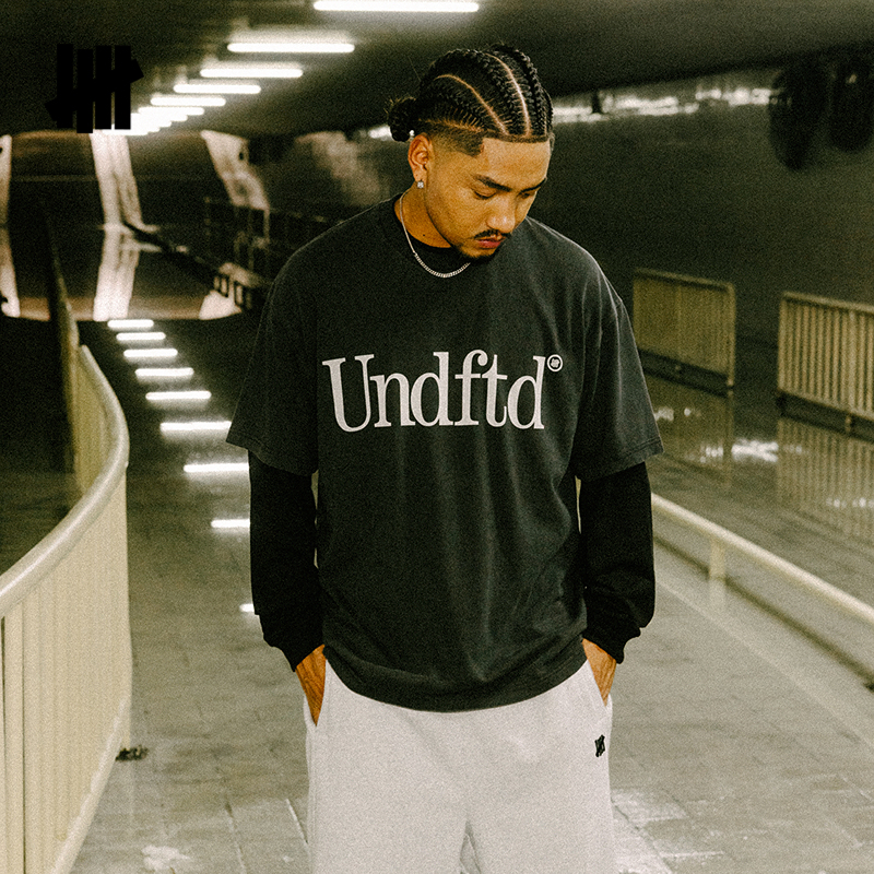 五条杠重磅水洗logo短袖T恤