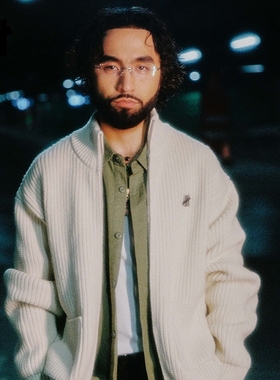 UNDEFEATED五条杠官方秋季新品时尚潮流美式军事风拉链针织开衫