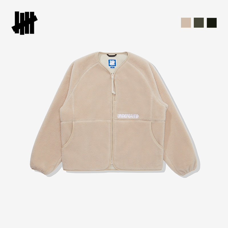 UNDEFEATED五条杠官方秋季新品潮流时尚美式摇粒绒外套