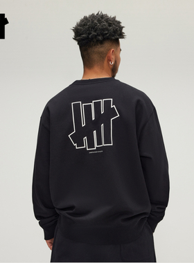 【五条杠镂空LOGO卫衣】UNDEFEATED美式潮流运动圆领卫衣