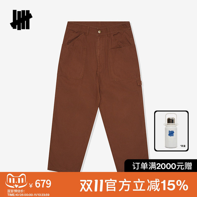 UNDEFEATED五条杠官方春季新品时尚潮流复古水洗多口袋工装长裤