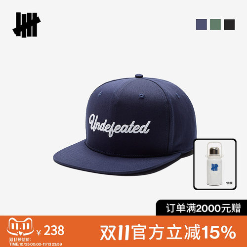 UNDEFEATED五条杠官方夏季新品美式街头潮流平沿帽