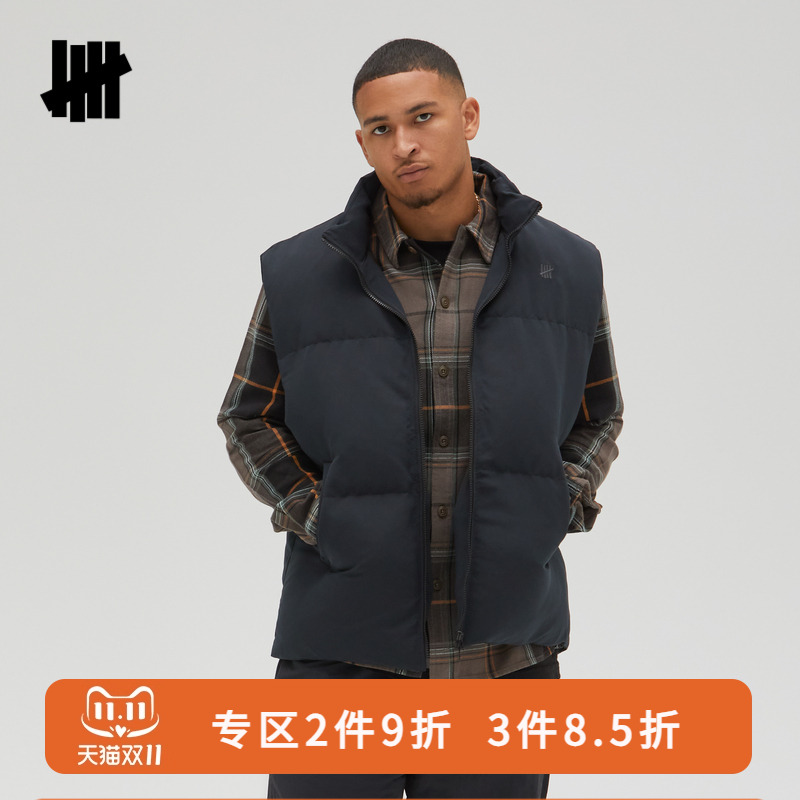 UNDEFEATED五条杠官方冬季新品时尚潮流潮酷经典百搭立领棉马甲