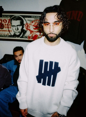 UNDEFEATED五条杠官方秋季新品时尚潮流美式休闲经典ICON圆领毛衣