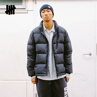 UNDEFEATED五条杠官方冬季新品密可柔立领短款厚款羽绒服